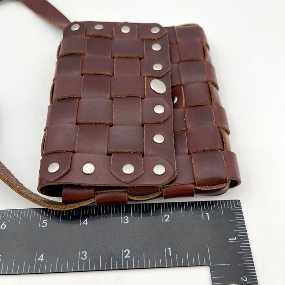 Crossbody Leather Cassette Weave Style Bag Handcrafted Jay Farmer, Small - Picture 12 of 12